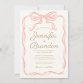 Handschrift Elegante rosa Streifen Einladung (Vorderseite)