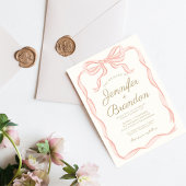 Handschrift Elegante rosa Streifen Einladung