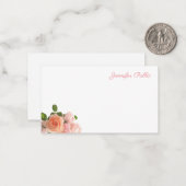 Handschrift Elegante Rose Wasserfarben Pastellfarb Mitteilungskarte (Vorderseite/Rückseite Beispiel)