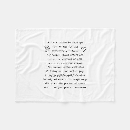 Handschrift Fleecedecke (Vorderseite (Horizontal))