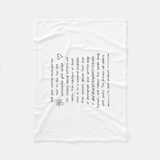 Handschrift Fleecedecke (Vorderseite)