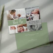 Handschrift Foto Collage Baby Shower Green