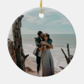 Handschrift Foto Save the Date Keramik Ornament (Hinten)