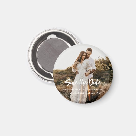 Handschrift Foto Save the Date Magnet (Vorderseite/Rückseite)