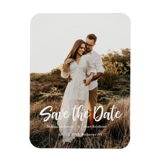 Handschrift Foto Save the Date Magnet (Vertikal)
