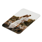 Handschrift Foto Save the Date Magnet (Linke Seite)
