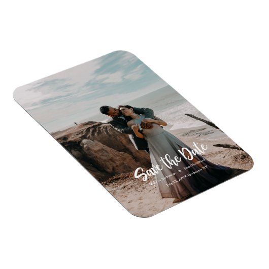 Handschrift Foto Save the Date Magnet (Rechte Seite)