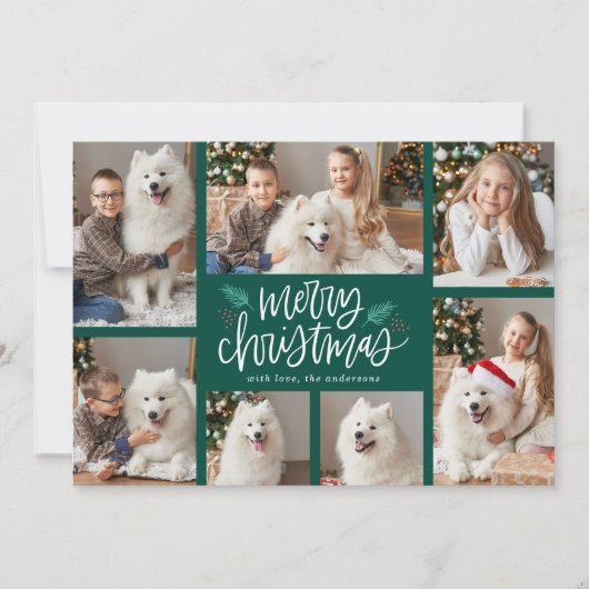 Handschrift frohe Weihnachten Grün 7 Foto (Vorderseite)