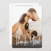 Handschrift für Fotos Babydusche Dankeskarte (Vorne/Hinten)