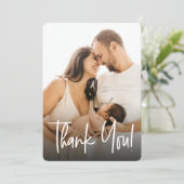 Handschrift für Fotos Babydusche Dankeskarte (Stehend Vorderseite)