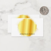 Handschrift für Gold Look Mit Monogramm Einfach Mitteilungskarte (Vorderseite/Rückseite Beispiel)