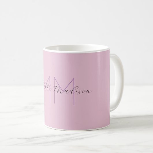 Handschrift für Initialen moderner Minimalistische Kaffeetasse (VorderseiteRechts)