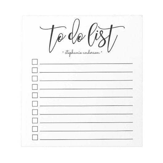 Handschrift für Personalisierte Liste Notizblock (Vorderseite)