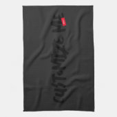 Handschrift für schwarze Tone-on-Tone-Marker Geschirrtuch (Vertikal)