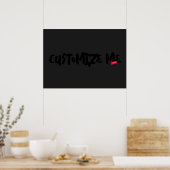 Handschrift für schwarze Tone-on-Tone-Marker Poster (Küche)