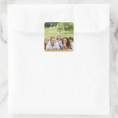 Handschrift glauben | Holiday Foto Address Label Quadratischer Aufkleber (Tasche)