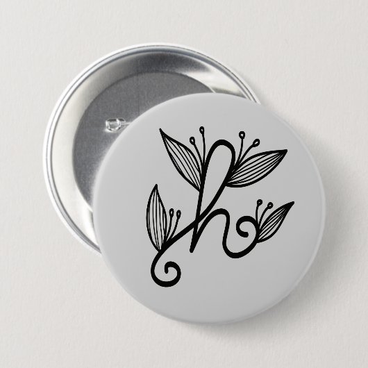 Handschrift h button (Vorne & Hinten)