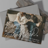 Handschrift Happy Hanukkah Foto Feiertagskarte