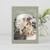 Handschrift Happy Holidays Weihnachten 5 Foto (Stehend Vorderseite)