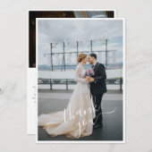 Handschrift hinzufügen 2 Foto Hochzeit Dankeskarte (Vorne/Hinten)