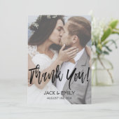 Handschrift Hochzeit Danke Fotokarte (Stehend Vorderseite)