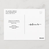 Handschrift | Hochzeit Danke, Postcard Postkarte (Rückseite)