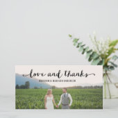 Handschrift | Hochzeitsdanken - Fotokarte Dankeskarte (Stehend Vorderseite)