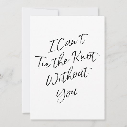 Handschrift: "Ich kann den Knoten nicht ohne dich Einladung (Vorderseite)