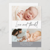 Handschrift Liebe & Dank Baby Dusche Fotos Dankeskarte (Vorne/Hinten)