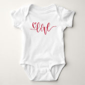 Handschrift Liebe Herz Rot Baby Strampler (Vorderseite)