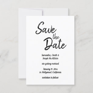 Handschrift-Marker-Stil-Schriftart Schwarz und Wei Einladung