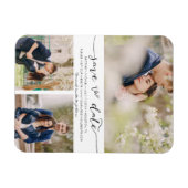 Handschrift mit Bildern | Datum speichern Magnet (Horizontal)