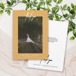 Handschrift mit einfachem Foto Senf gelb Dankeskarte<br><div class="desc">Vielen Dank an Ihre Gäste mit diesem modernen Foto danke Ihnen Karten mit handgeschriebenem "danke".</div>
