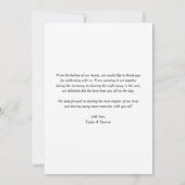 Handschrift mit Heart Portrait Foto Wedding Dankeskarte (Rückseite)