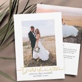 Handschrift mit Herz-Foto Hochzeit Dankeskarte