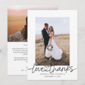 Handschrift mit Herz-Foto Hochzeit Dankeskarte (Vorne/Hinten)