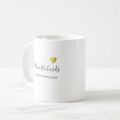 Handschrift mit Herz und Liebe Kaffeetasse (Vorderseite Links)