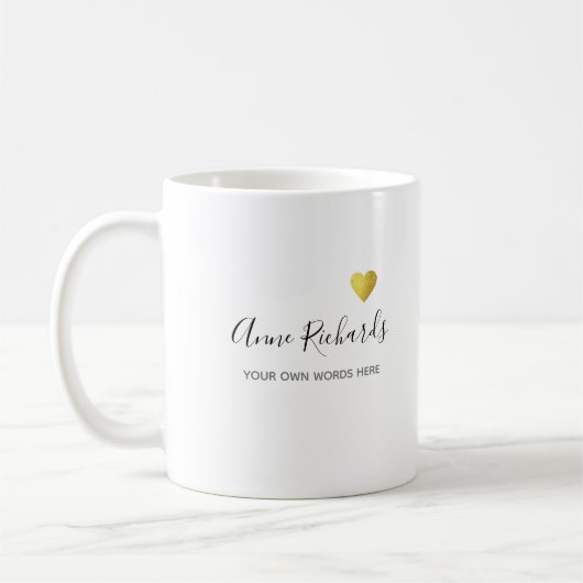 Handschrift mit Herz und Liebe Kaffeetasse (Links)