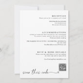 Handschrift mit modernem QR-Code für Heart Wedding Einladung (Rückseite)