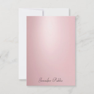 Handschrift Moderne elegante Rose Gold Template Mitteilungskarte