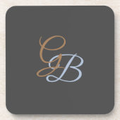 Handschrift moderne schlichte Monogramm minimalist Getränkeuntersetzer (Vorderseite)