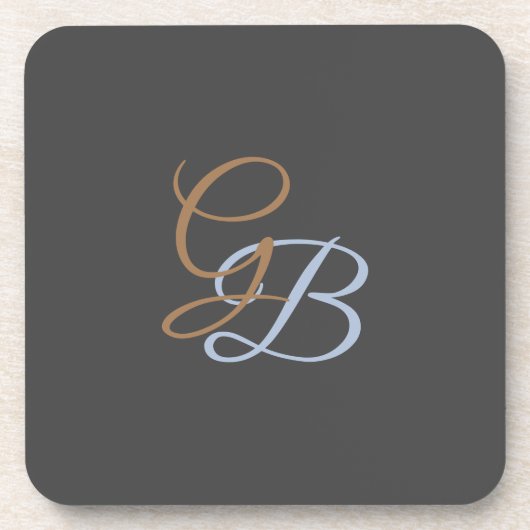 Handschrift moderne schlichte Monogramm minimalist Getränkeuntersetzer (Vorderseite)