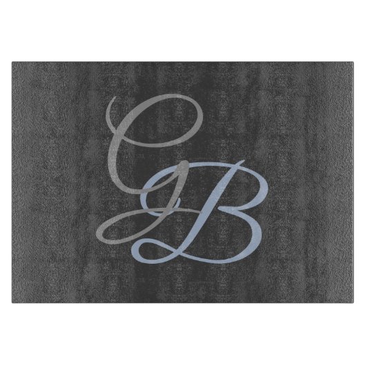 Handschrift moderne schlichte Monogramm minimalist Schneidebrett (Vorderseite)