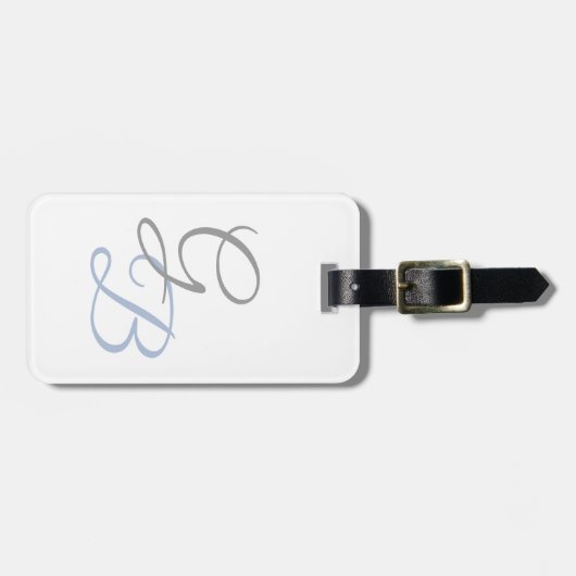 Handschrift moderner schlicht fett-Monogramm-Minim Gepäckanhänger (Vorderseite horizontal)