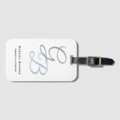 Handschrift moderner schlicht fett-Monogramm-Minim Gepäckanhänger (Vorderseite (Horizontal))