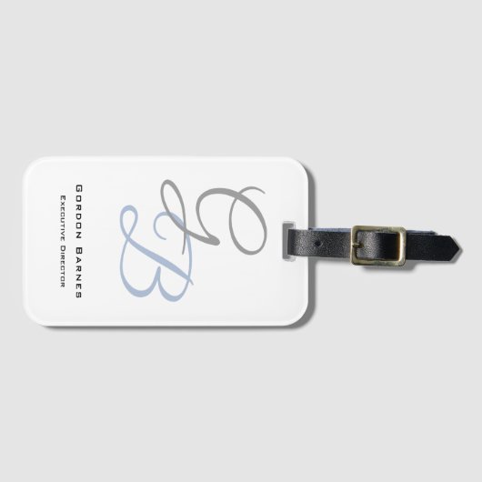 Handschrift moderner schlicht fett-Monogramm-Minim Gepäckanhänger (Vorderseite (Horizontal))