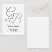 Handschrift moderner schlicht fett-Monogramm-Minim Visitenkarte (Vorne/Hinten)