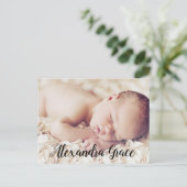 Handschrift Modernes Script Name Foto Ankündigungspostkarte (Stehend Vorderseite)