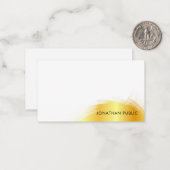 Handschrift Monogram Imitate Gold Elegant Einfach Mitteilungskarte (Vorderseite/Rückseite Beispiel)