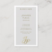 Handschrift Monogramm Moderne Vorlage Elegant Visitenkarte (Rückseite)